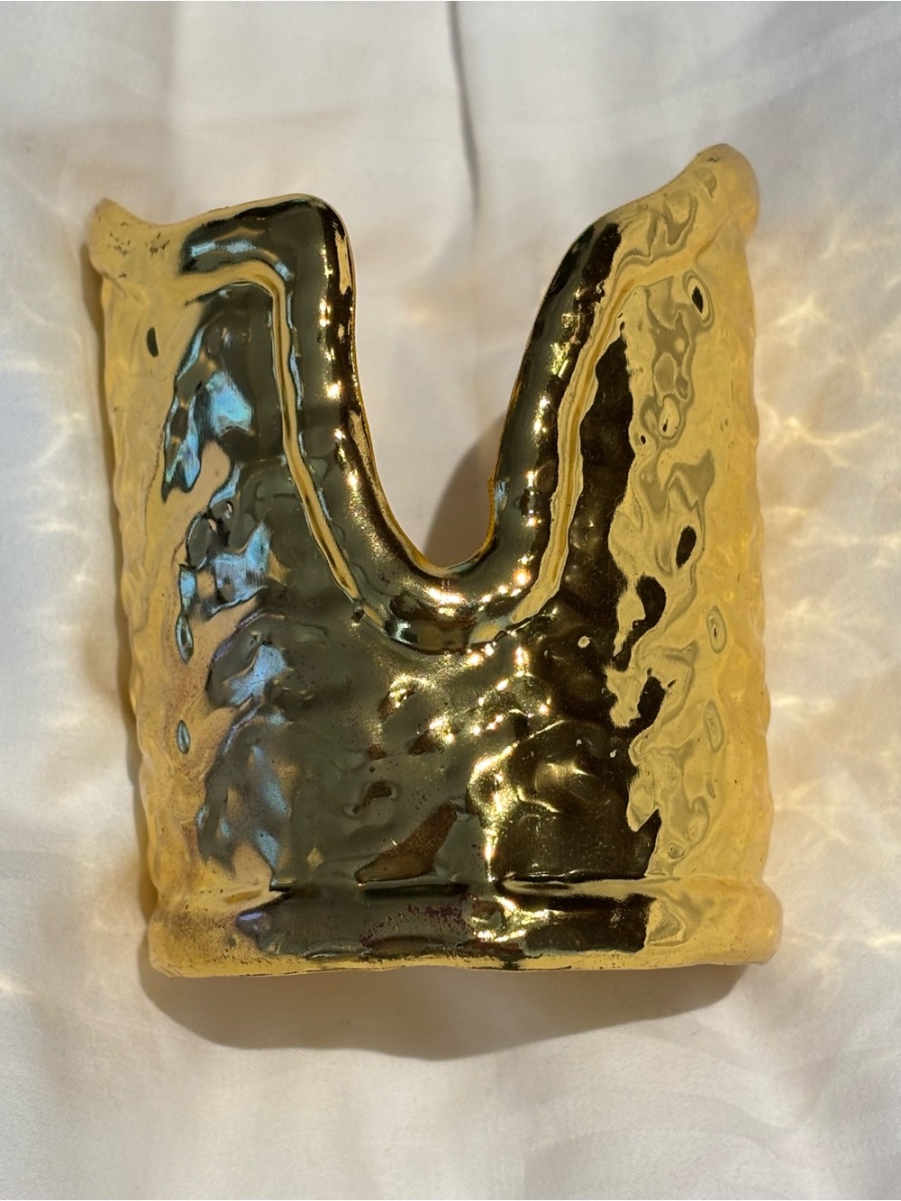 Hammered Gold Cuff Bracelet - Women's Statement Jewelry
